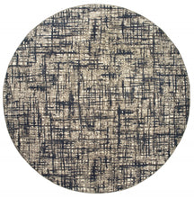 Gray And Navy Abstract Runner Rug - 2’ x 8’