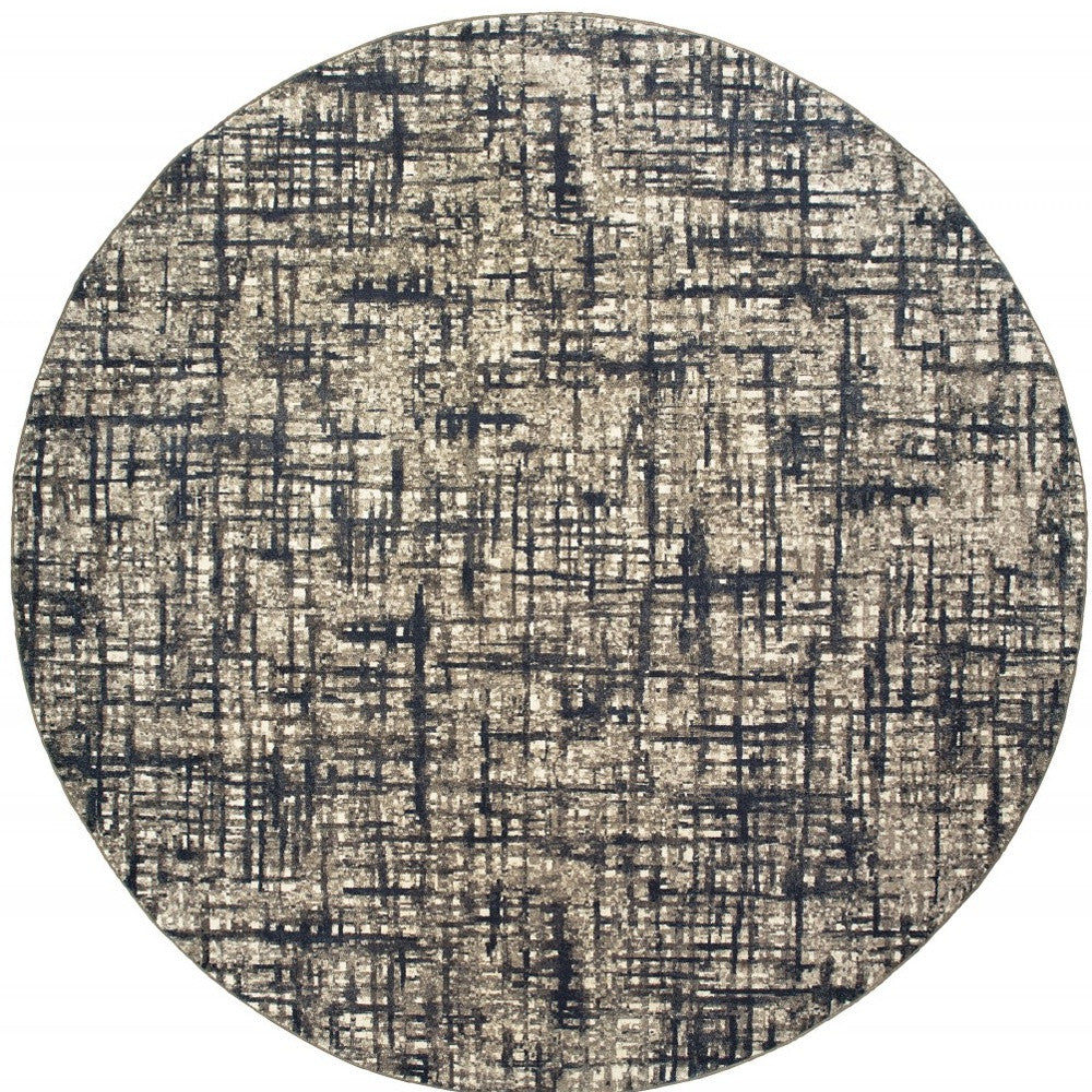 Gray And Navy Abstract Runner Rug - 2’ x 8’