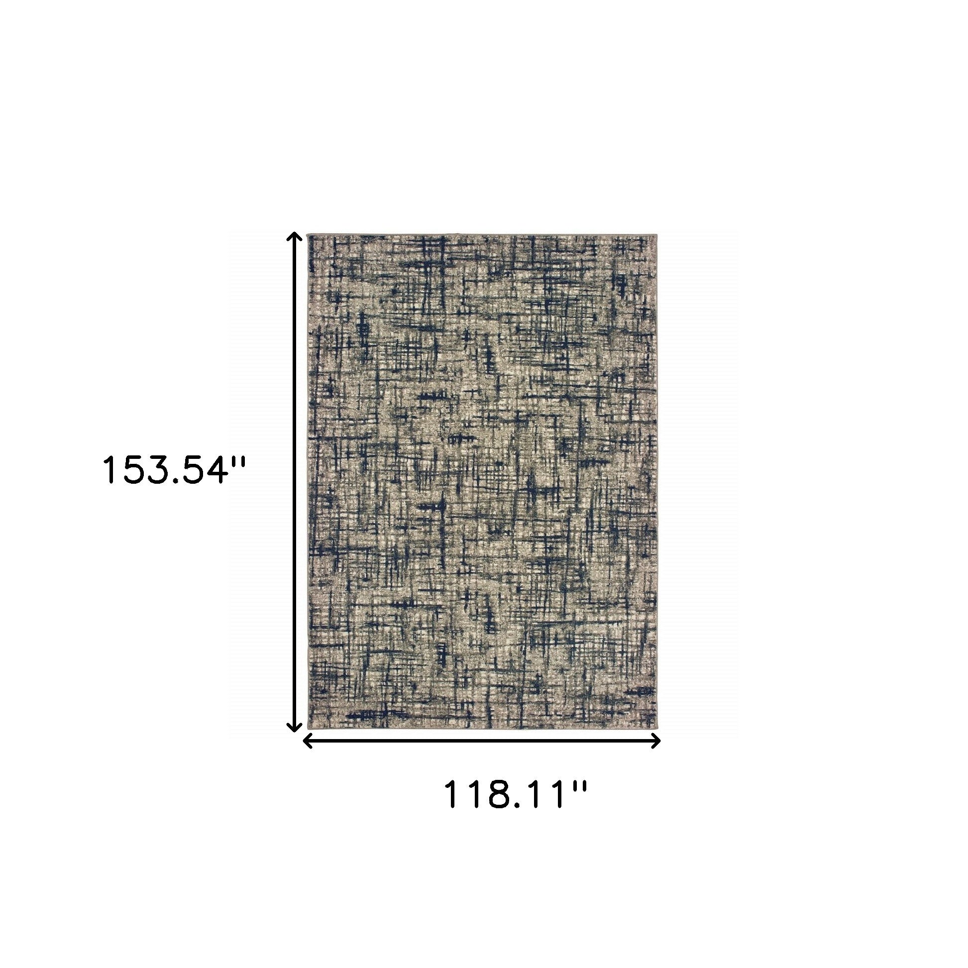 Gray And Navy Abstract Runner Rug - 2’ x 8’