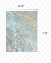 2’X3’ Blue And Gray Abstract Impasto Scatter Rug