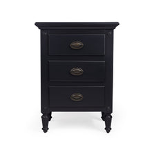 Classic Black 3 Drawer Nightstand