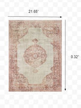2’X8’ Ivory And Pink Medallion Runner Rug