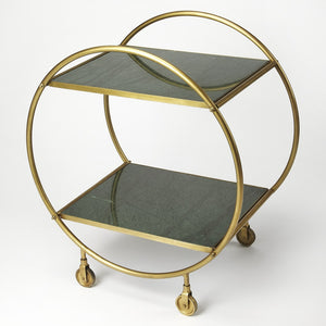 Modern Gold And Green Marble Rolling Server