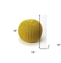 Cool Golden Mustard Pouf Ottoman