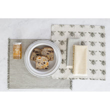 Set Of Eight Leaf Green Stripe Napkins