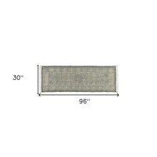 4’ X 6’ Sky Gray Distressed Medallion Area Rug