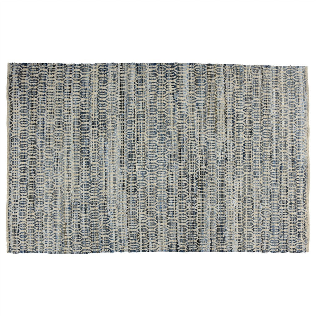 5’ X 8’ Blue And Gray Ogee Area Rug