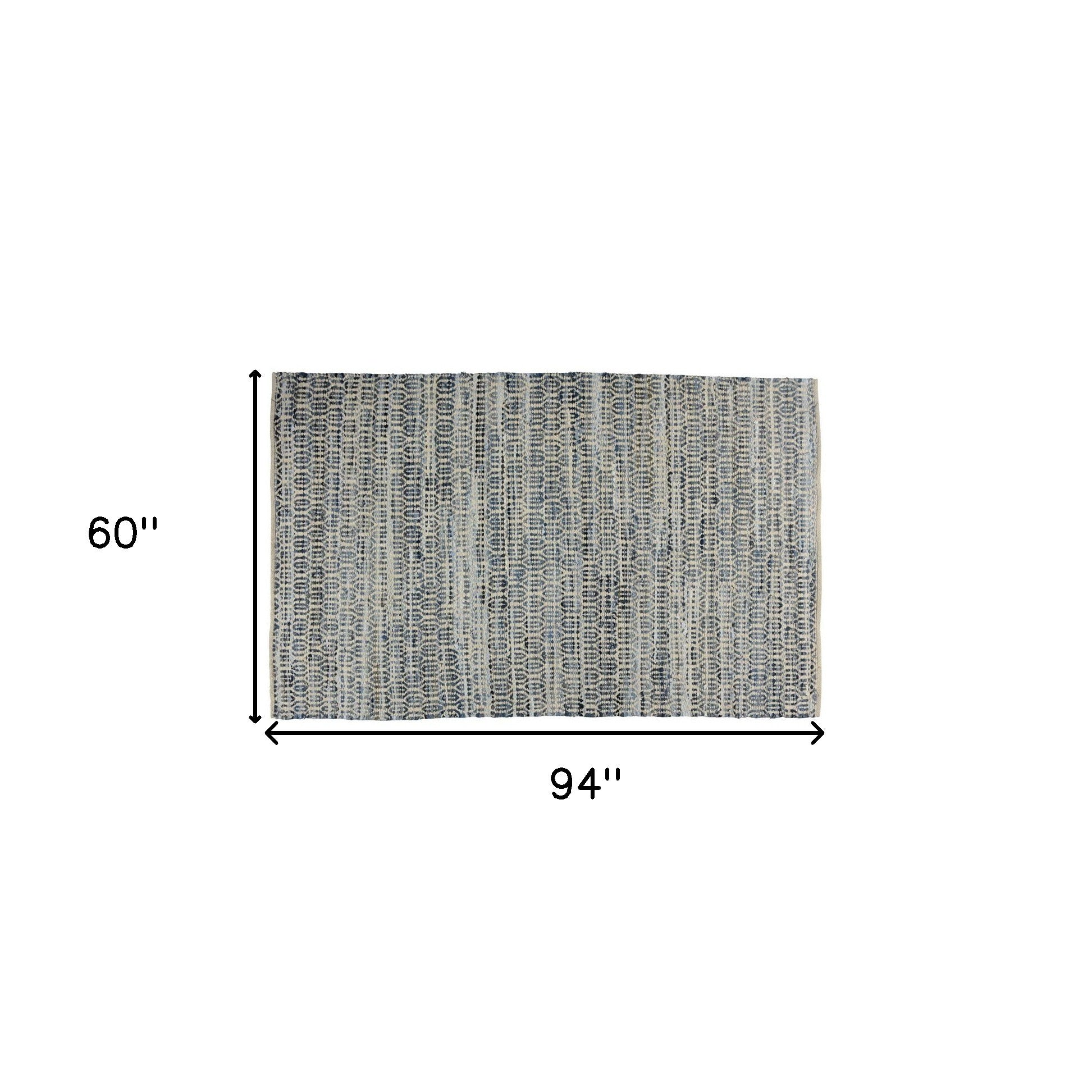 5’ X 8’ Blue And Gray Ogee Area Rug