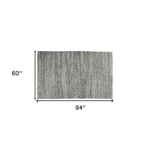 5’ X 8’ Blue And Gray Ogee Area Rug