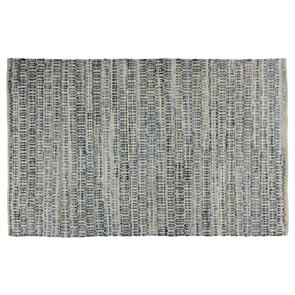 5’ X 8’ Blue And Gray Ogee Area Rug