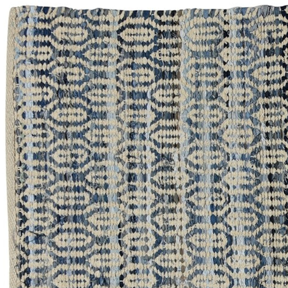 5’ X 8’ Blue And Gray Ogee Area Rug