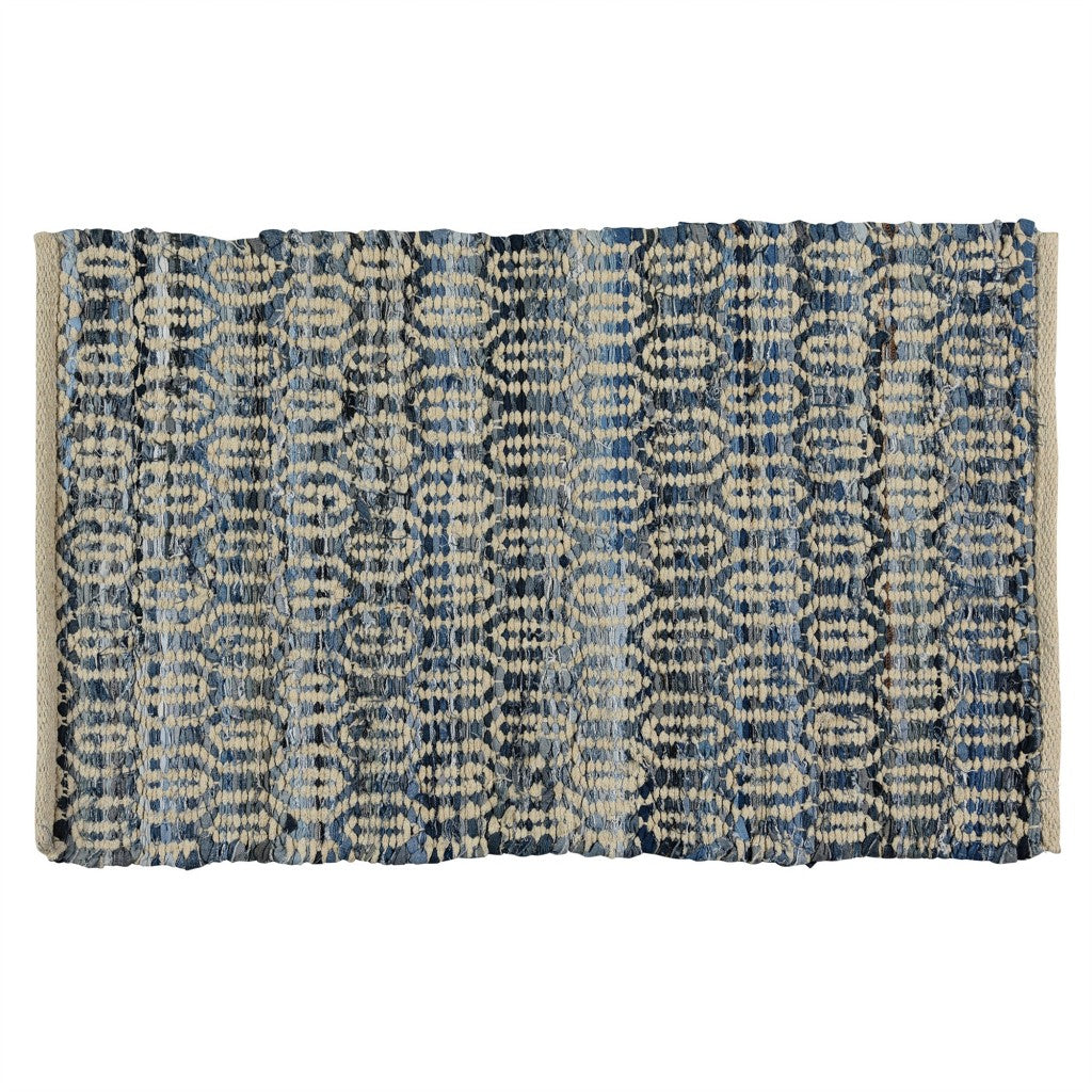 5’ X 8’ Blue And Gray Ogee Area Rug
