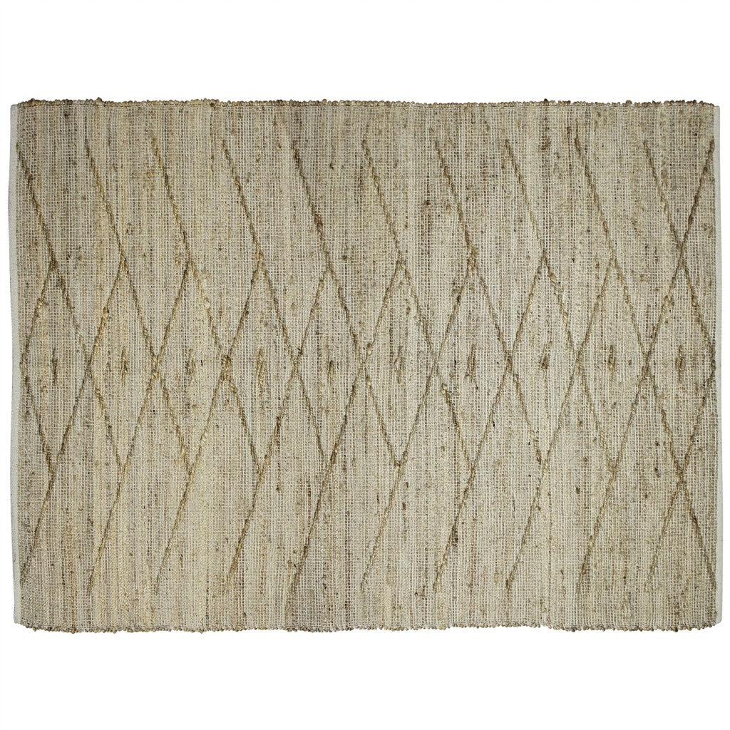 4’ X 6’ Beige Distressed Tribal Area Rug