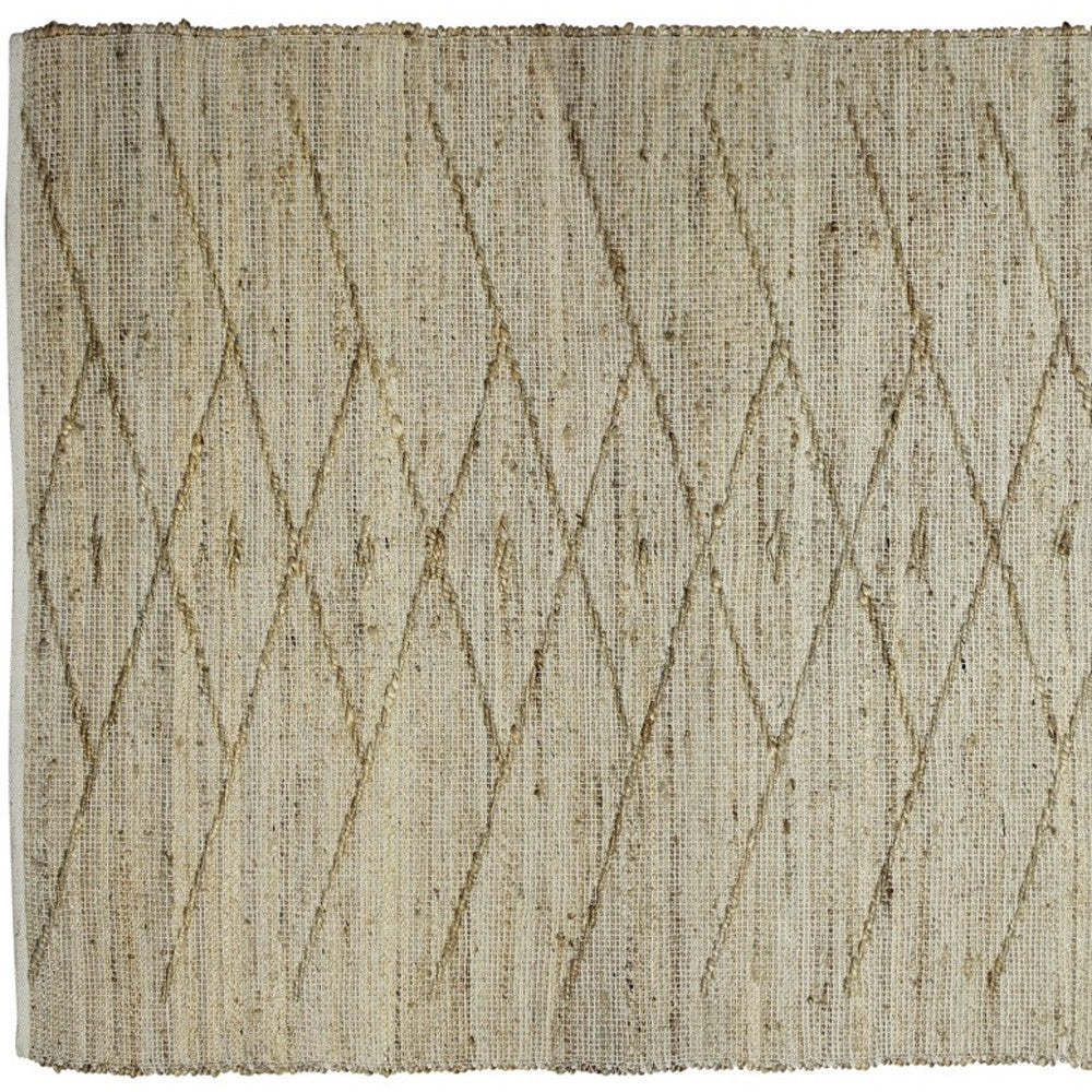 4’ X 6’ Beige Distressed Tribal Area Rug