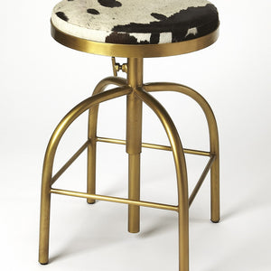 Hair On Hide Leather Bar Stool