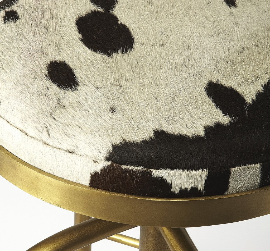 Hair On Hide Leather Bar Stool