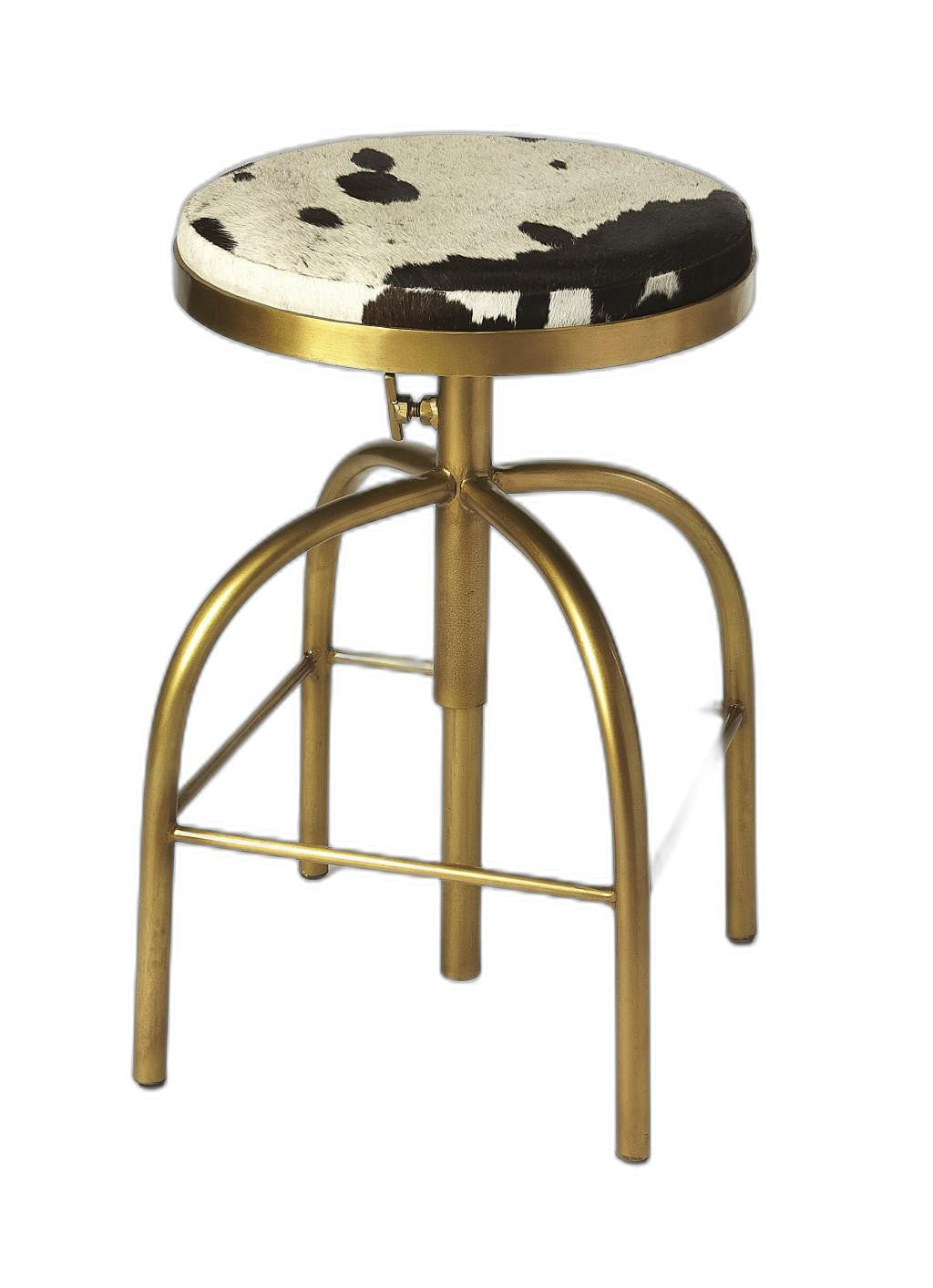 Hair On Hide Leather Bar Stool