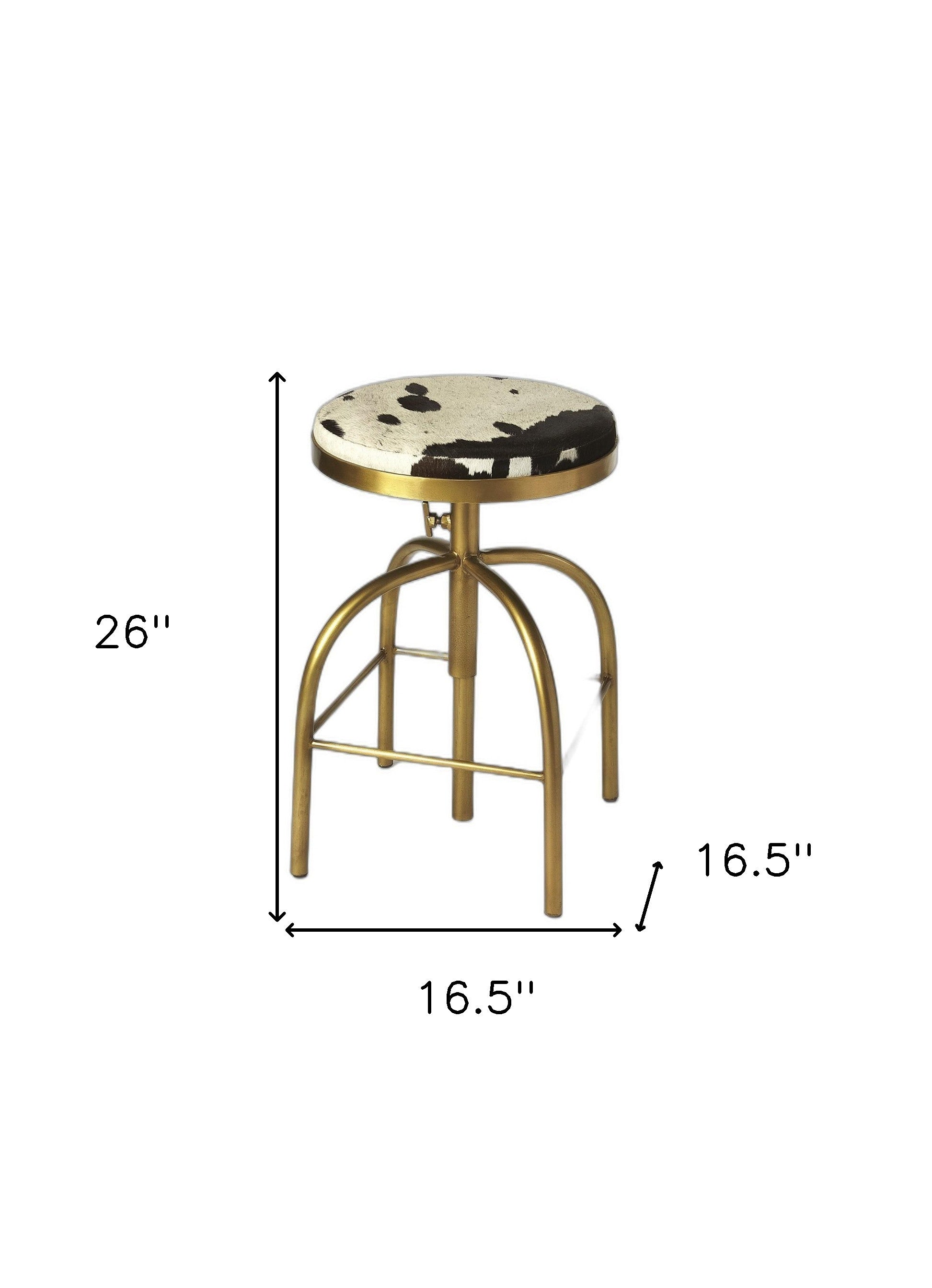 Hair On Hide Leather Bar Stool