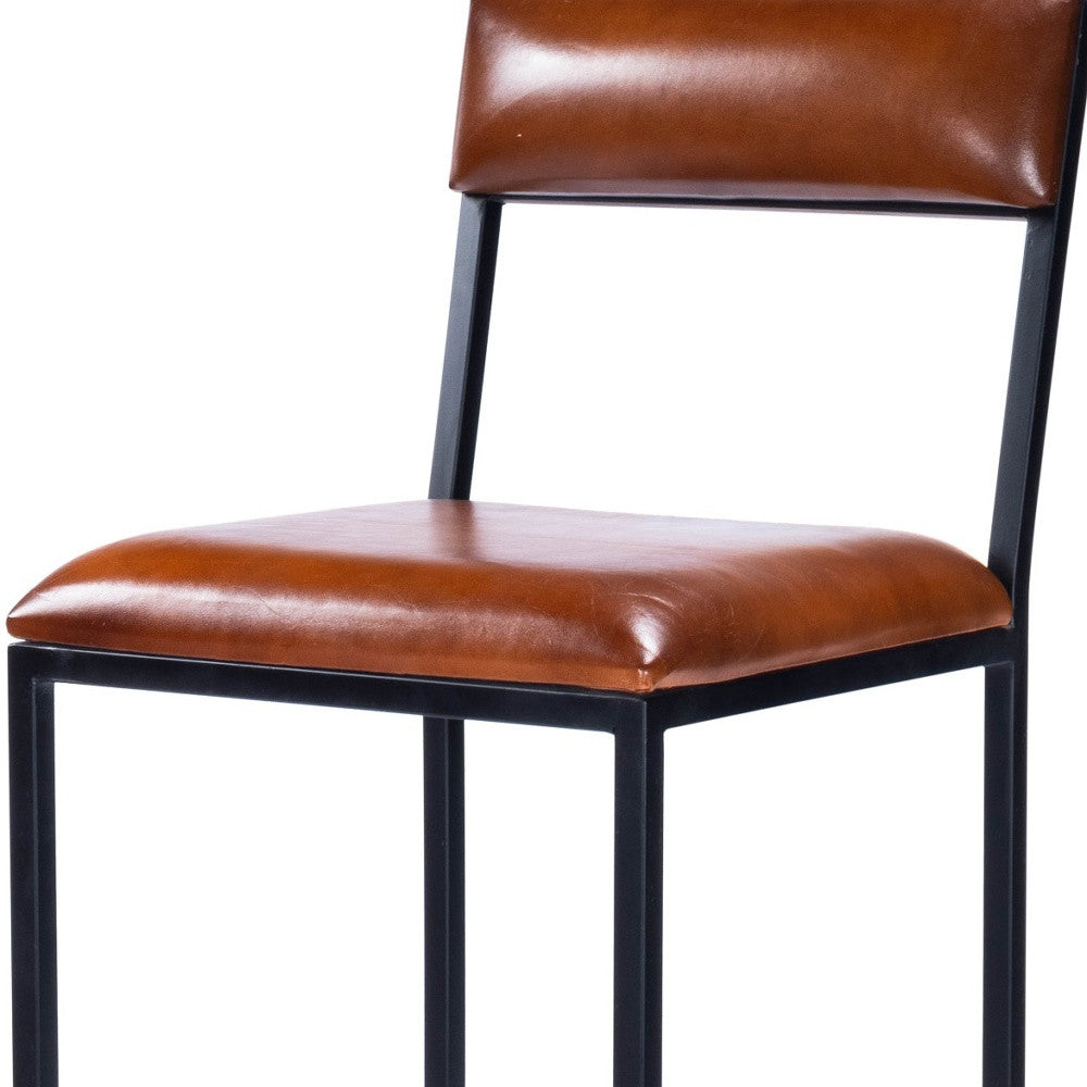 Classic Leather And Metal Counter Stool