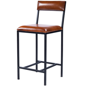Classic Leather And Metal Counter Stool