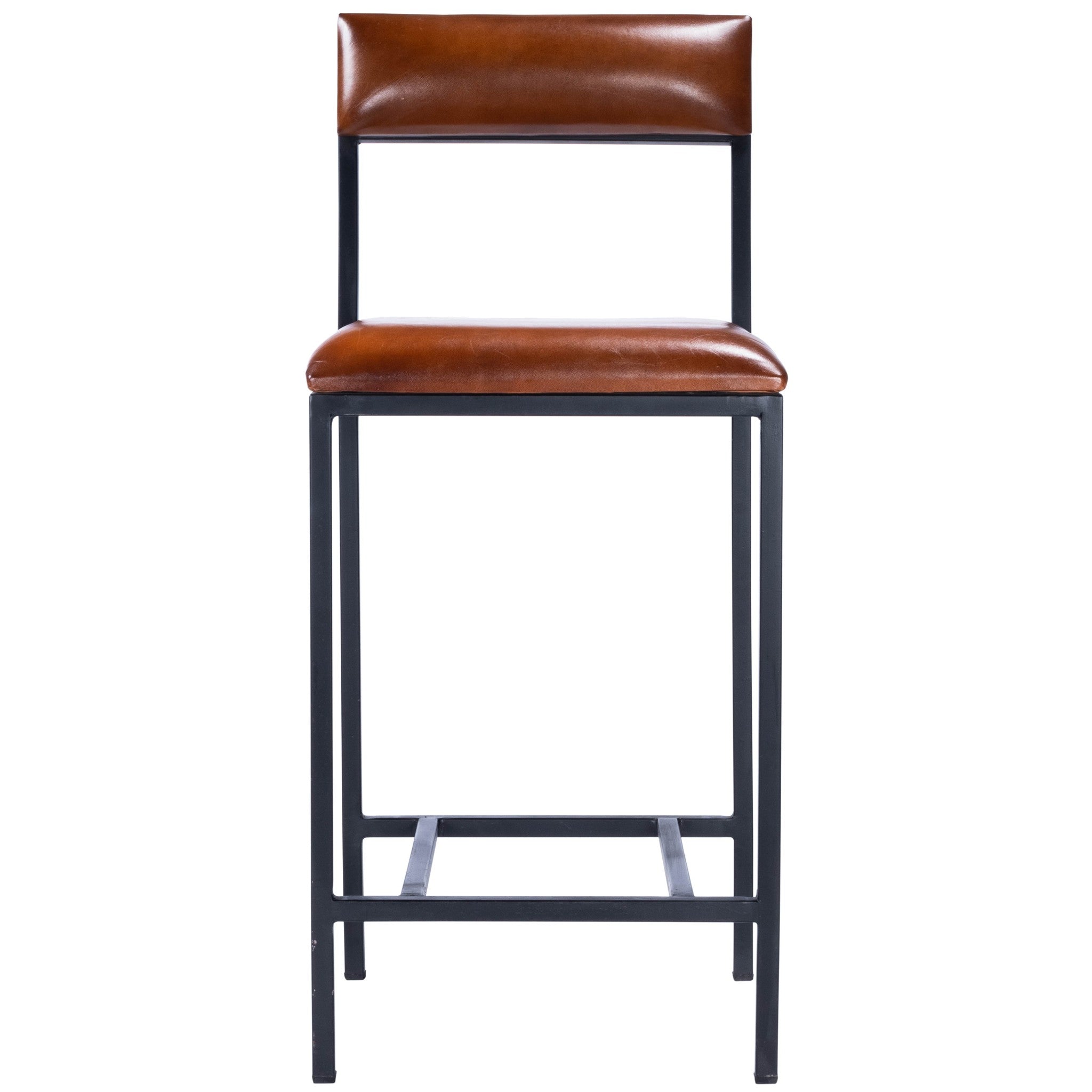 Classic Leather And Metal Counter Stool