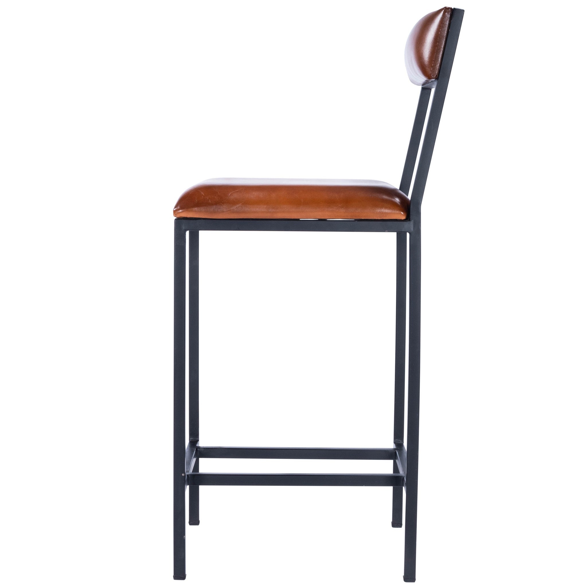 Classic Leather And Metal Counter Stool