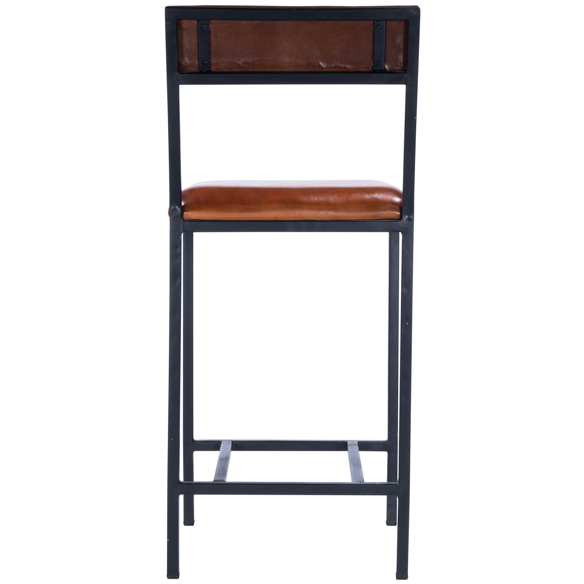 Classic Leather And Metal Counter Stool
