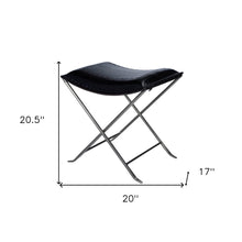 Modern Black Leather Stool