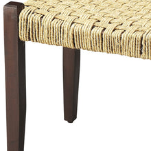 Solid Wood And Woven Jute Stool