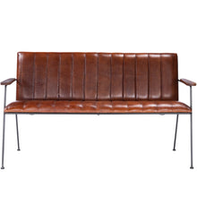 Executive Chic Leather And Metal Bench