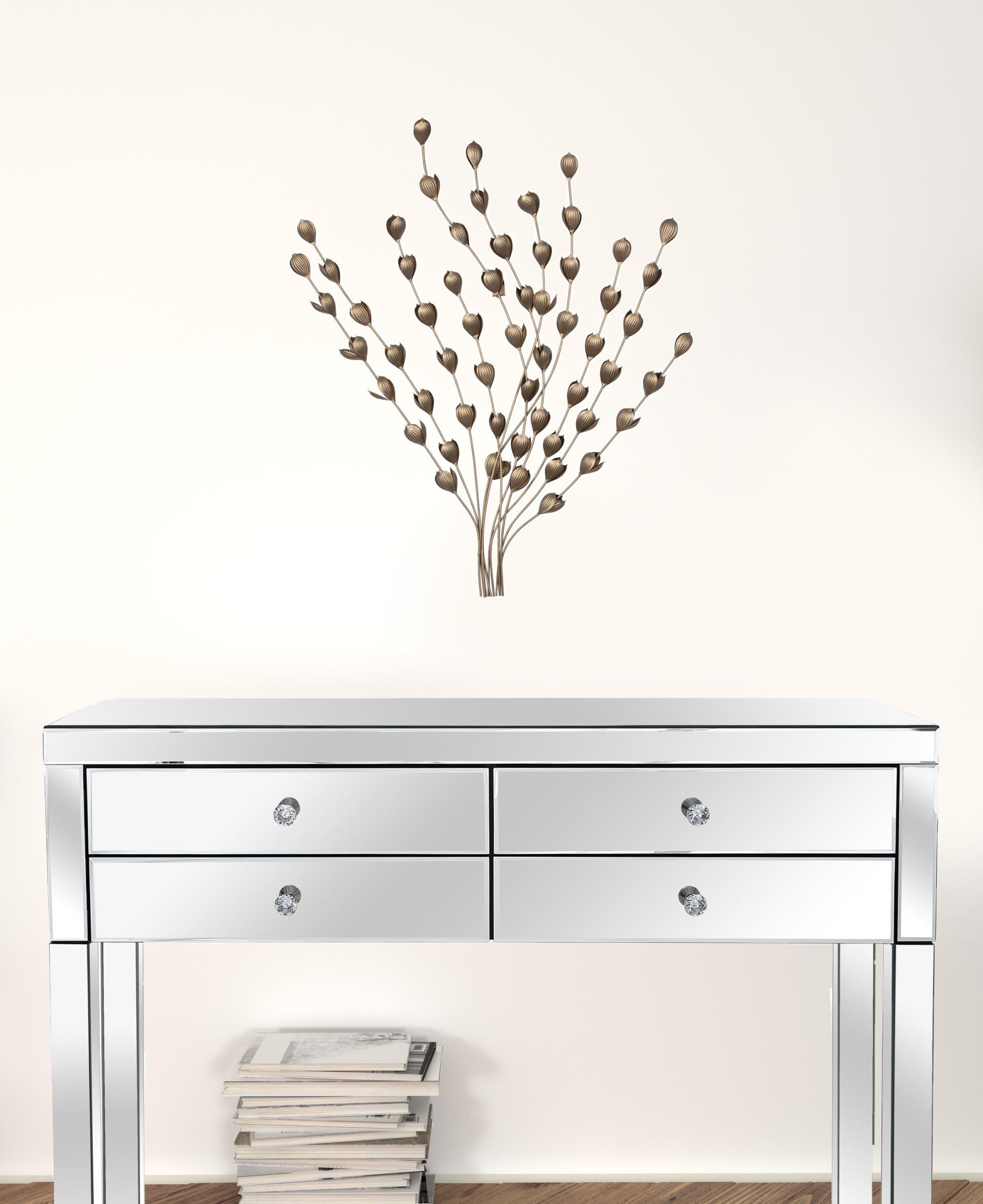 Gold Metal Leaf Bunch Wall Decor