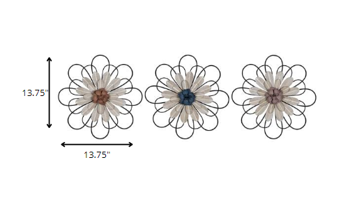 Black Metal Floral Wall Decor