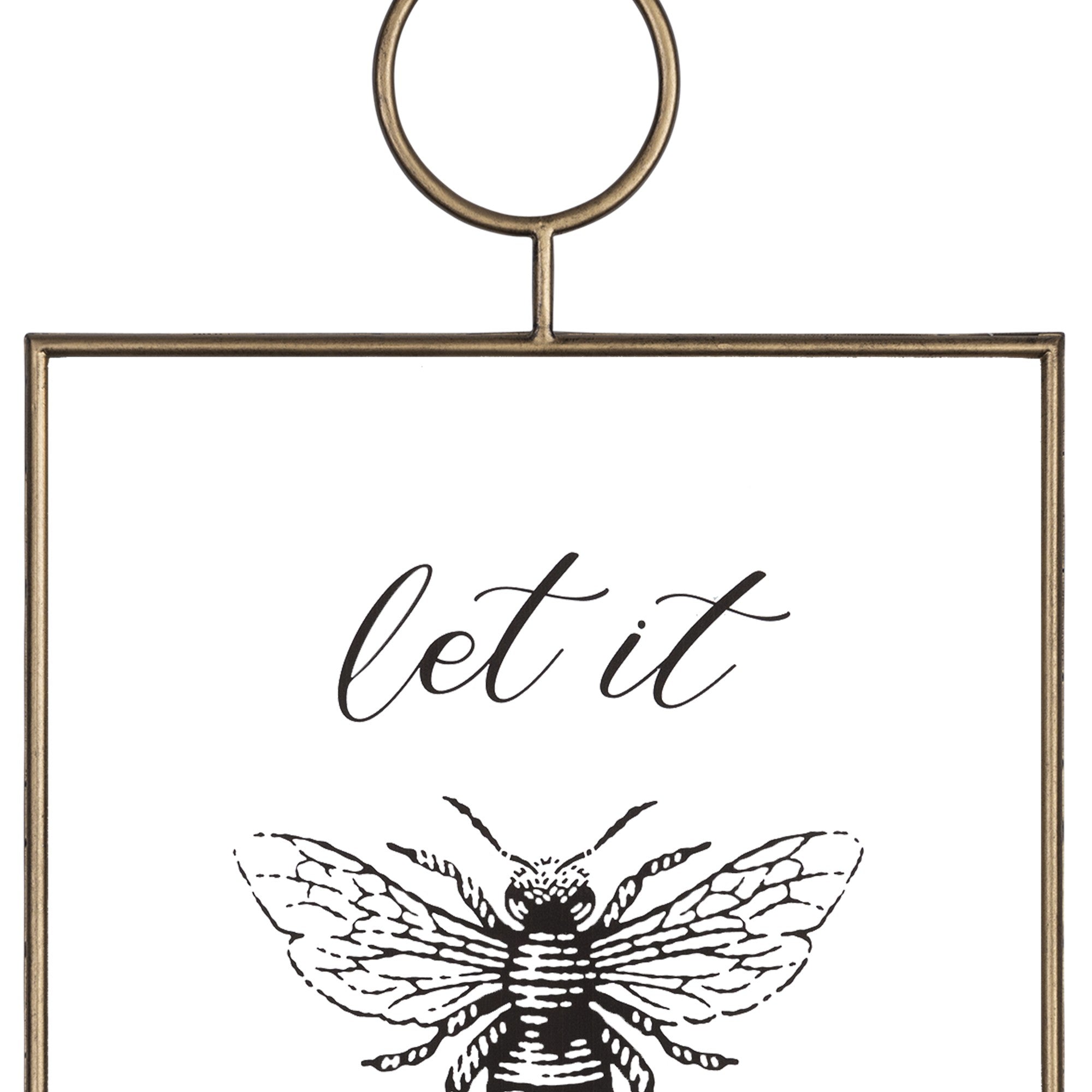 Gold Metal Framed Let It Bee Wall Art