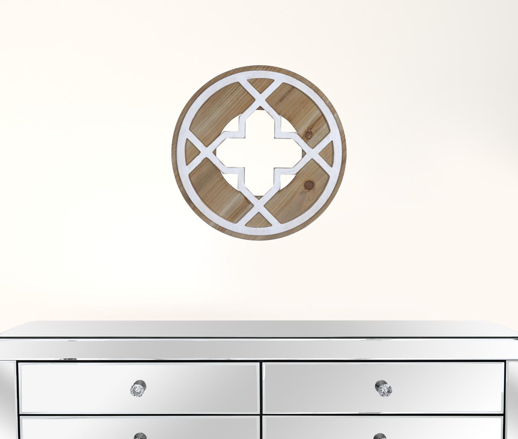 Rustic Two Tone Round Wall Decor