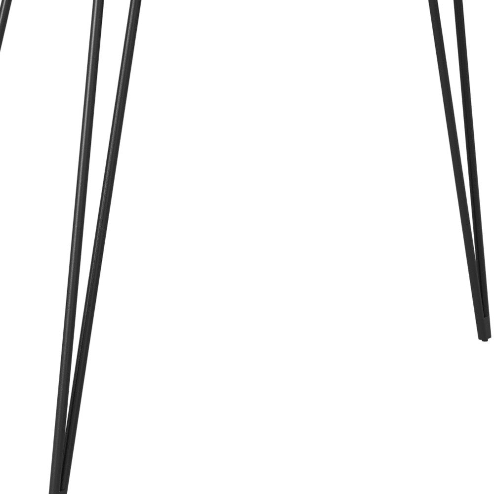 38" Brown And Black Mango Wood Half Circle Writing Desk