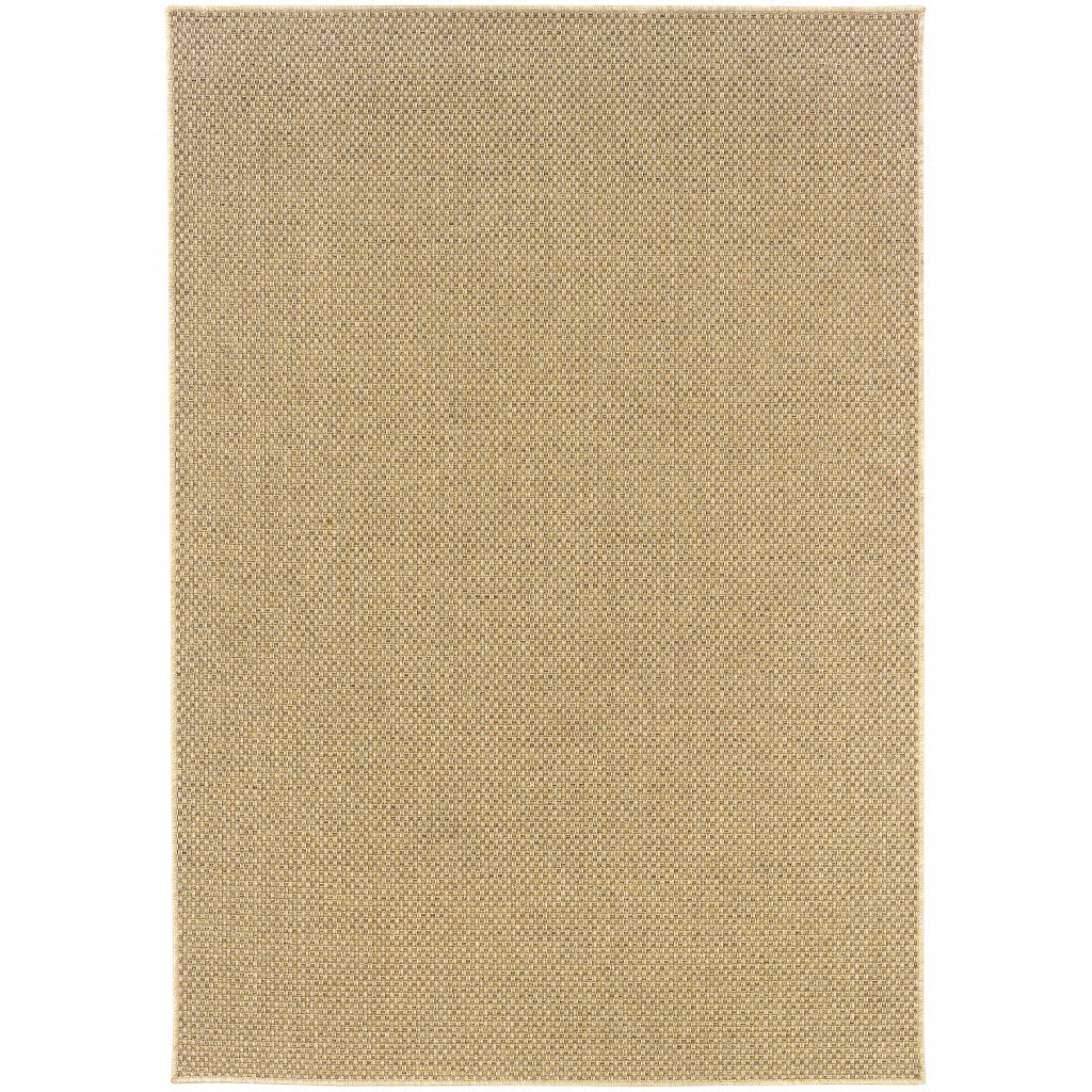 2’X8’ Solid Sand Beige Indoor Outdoor Runner Rug