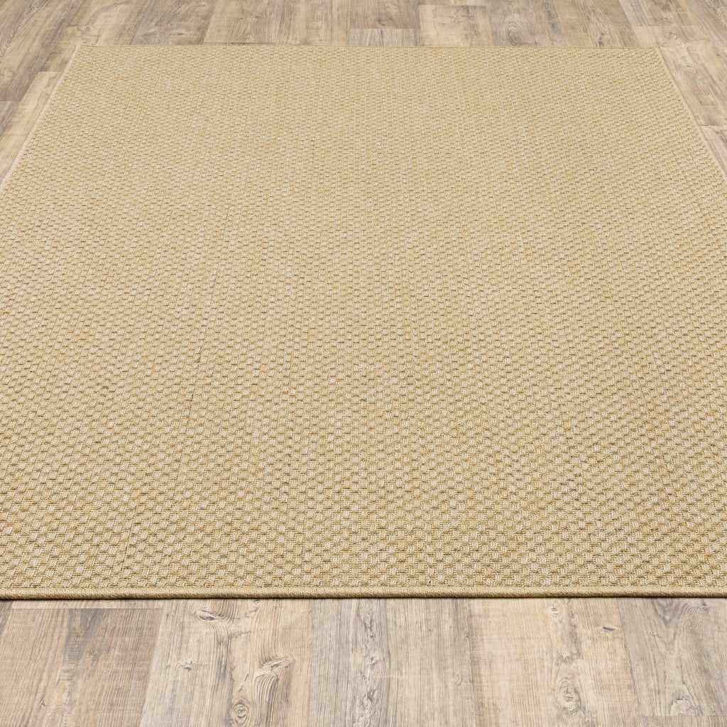 2’X8’ Solid Sand Beige Indoor Outdoor Runner Rug