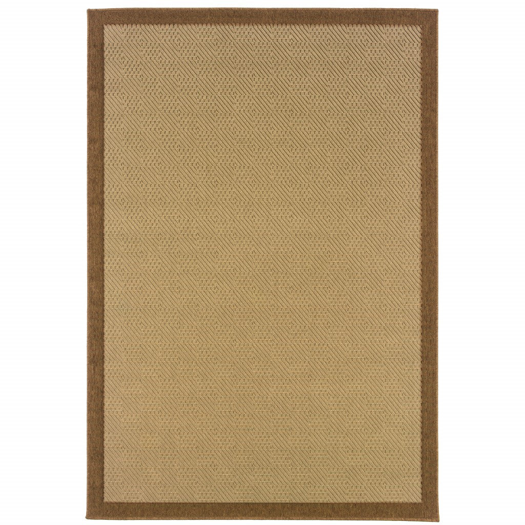 5’X8’ Beige And Brown Plain Indoor Outdoor Area Rug