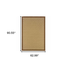 5’X8’ Beige And Brown Plain Indoor Outdoor Area Rug