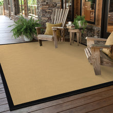 Beige And Black Plain Indoor Outdoor Runner Rug - 2’ x 8’