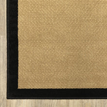 Beige And Black Plain Indoor Outdoor Runner Rug - 2’ x 8’