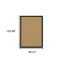 Beige And Black Plain Indoor Outdoor Runner Rug - 2’ x 8’