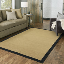 Beige And Black Plain Indoor Outdoor Runner Rug - 2’ x 8’