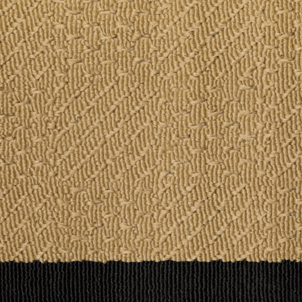 Beige And Black Plain Indoor Outdoor Runner Rug - 2’ x 8’