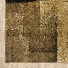 Brown And Beige Distressed Blocks Area Rug - 3’ x 5’