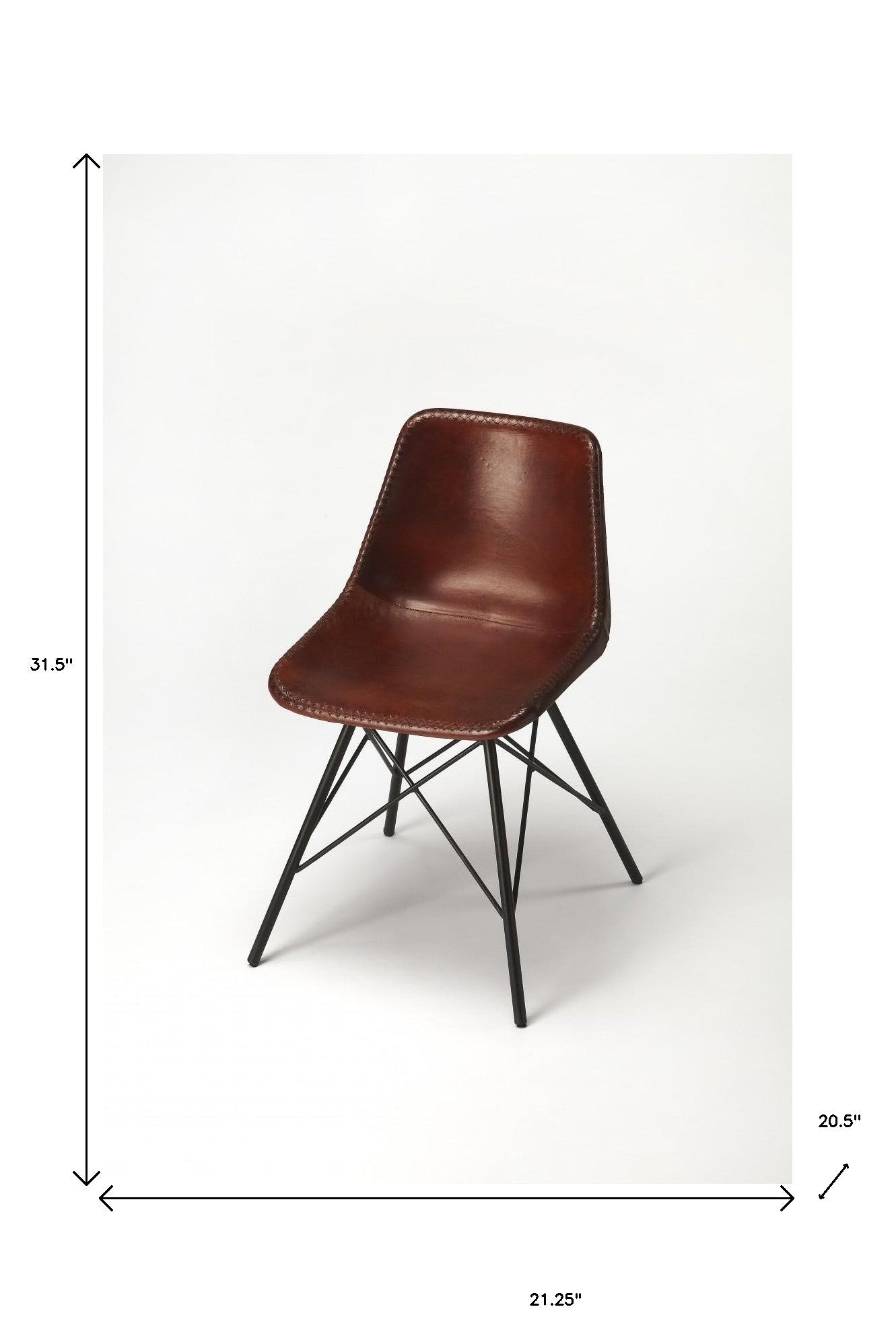 Brown Leather Side Chair