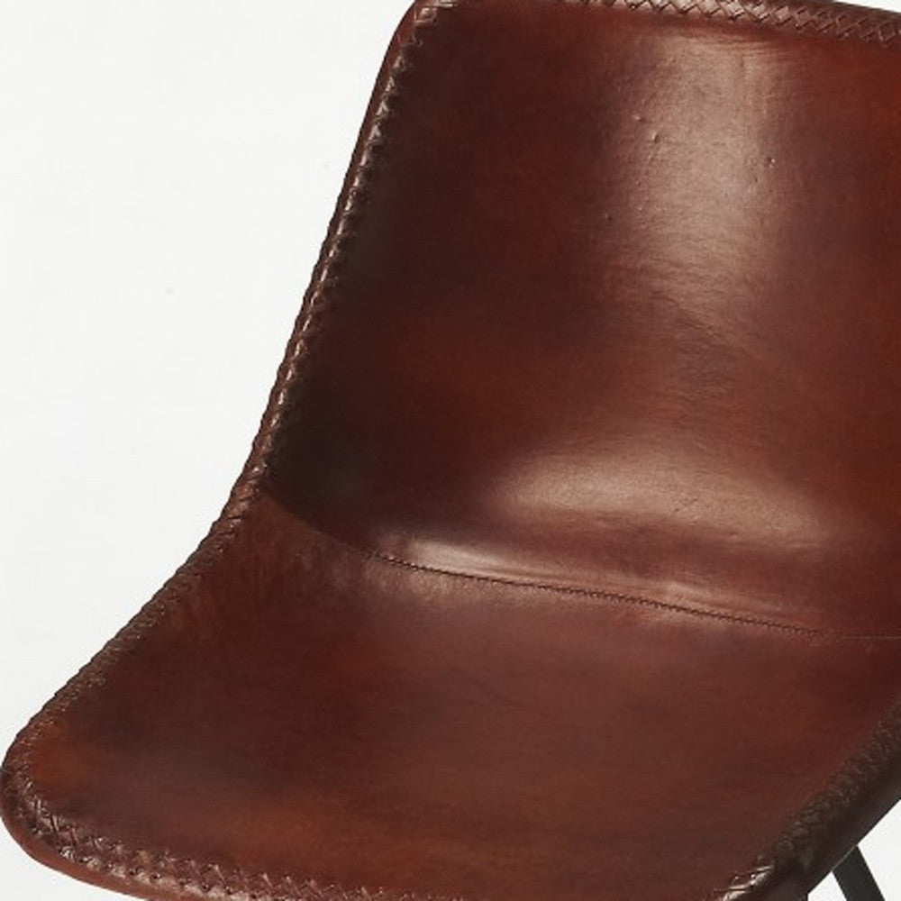 Brown Leather Side Chair