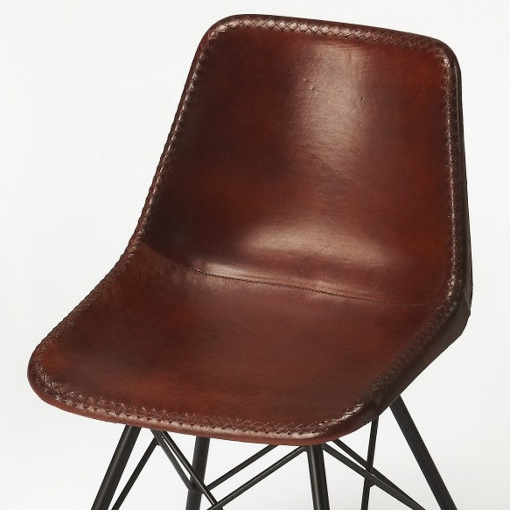 Brown Leather Side Chair