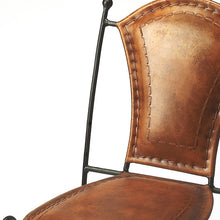 Modern Rustic Iron And Leather Side Chair