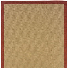 2’X8’ Beige And Red Plain Indoor Outdoor Runner Rug